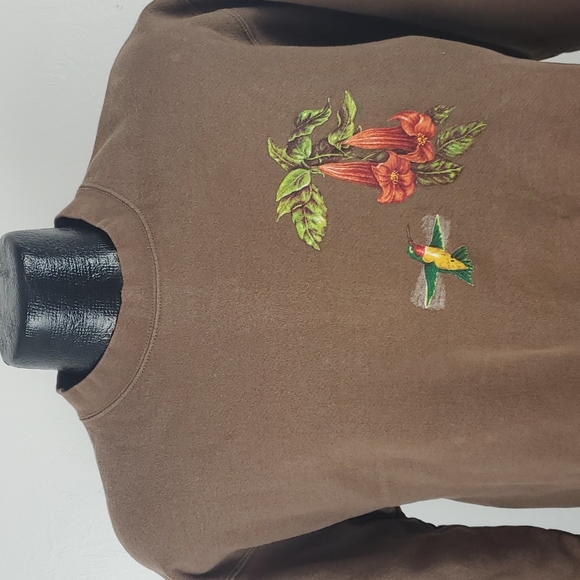 Vintage Lee premium cotton women sweater birds print size L - Picture 3 of 9